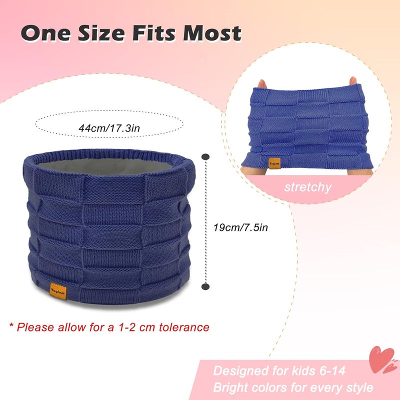 Vogium Kids Double-layer Knit Neck Warmer Gaiter | Thermal Fleece Face Cover for 6-14 Year Olds Boys Girls | Ski, Play - Image 5